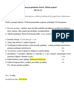 Reikalavimai Projektiniam Darbui - Mokslo Popiete