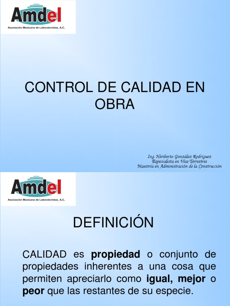 Control de Calidad en Obras de Construcción | PDF | Science | Ciencia y ...