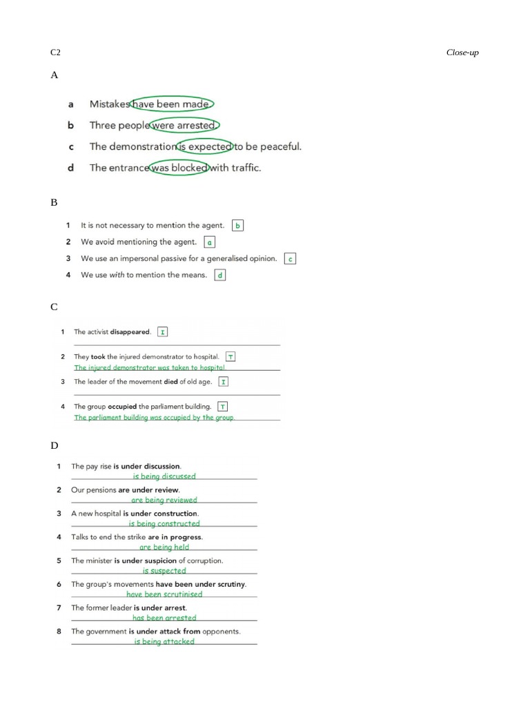ANSWER KEY Grammar Unit 3 | PDF