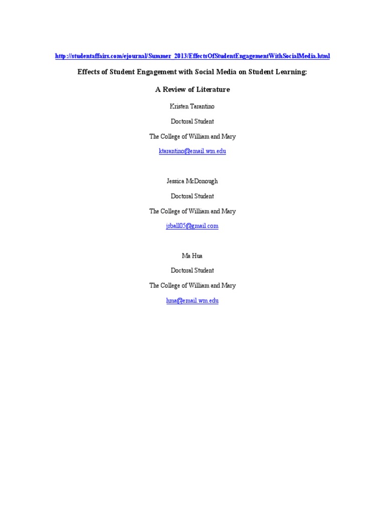 Social Media's Impact on Student Engagement | PDF | Social Media ...