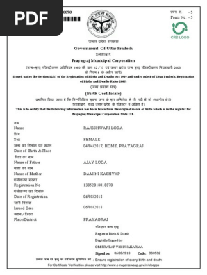 birth certificate