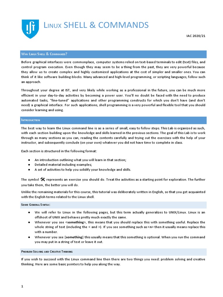 L Shell & Commands: W L S & C ? | PDF | Shell (Computing) | Directory ...