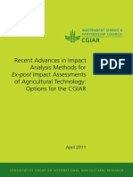 Recent Advances in Impact Analysis Methods For of Agricultural Technology: Options For The CGIAR