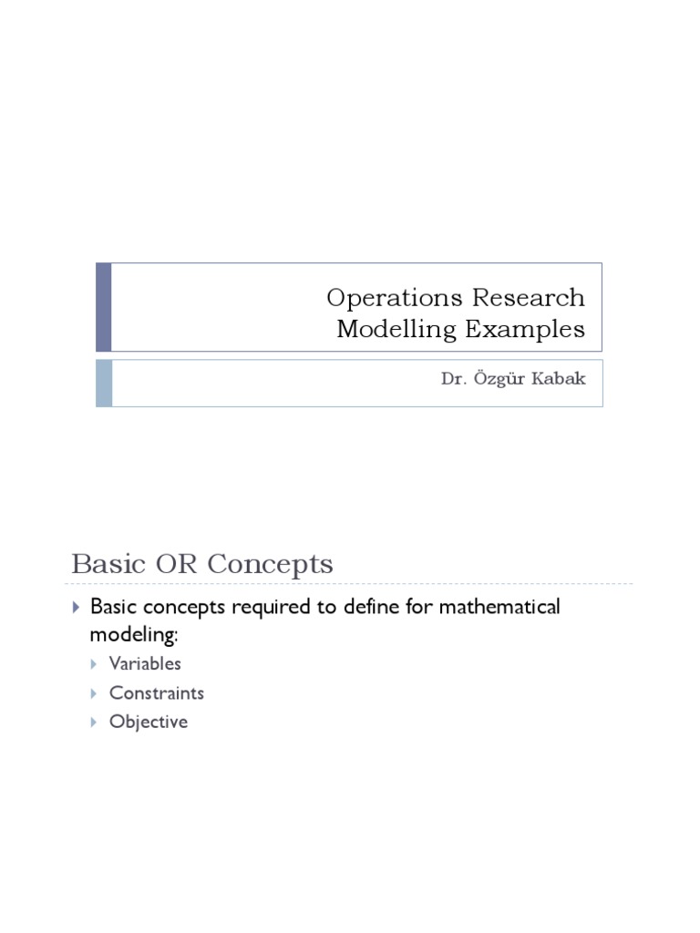 OR2019 02 Modeling Examples | PDF | Linear Programming | Economies
