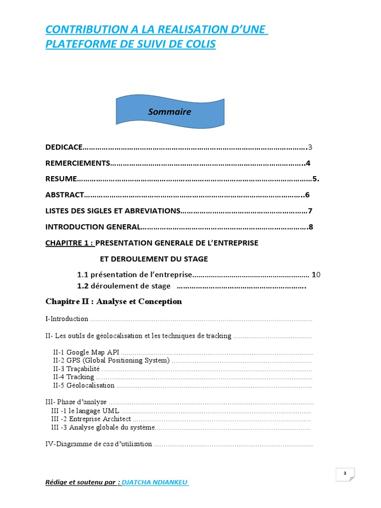 Rapport De Stage Bts Telecom 2 Pdf Cameroun Societes