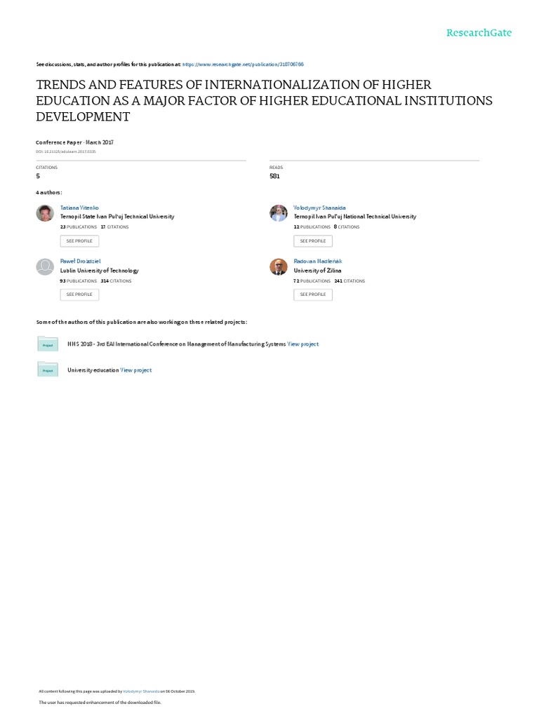 Internationalization in Higher Education | PDF | International Student ...