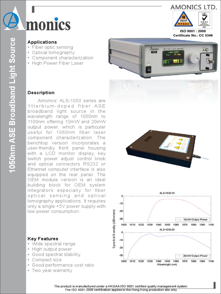 ALS 1050 10 - ALS 1050 20 - Specs - 1803 1804 | PDF | Optical Fiber ...