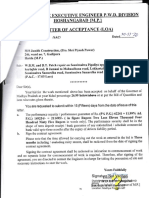 The Executive Engineer Division Hoshangabad (M.P.) Letter Acceptance