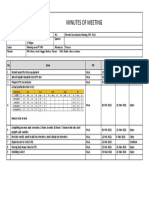 Minutes of Meeting: No Issue PIC Date Open Date Target Date Close