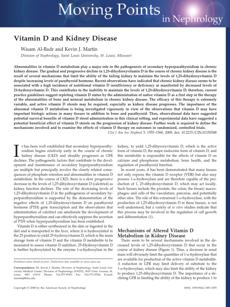 Vitamin D and Kidney Disease Wisam AlBadr and Kevin J. Martin PDF