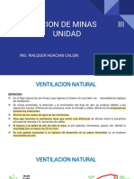 Ventilacion de Minas Iii Unidad: Ing. Walquer Huacani Calsin