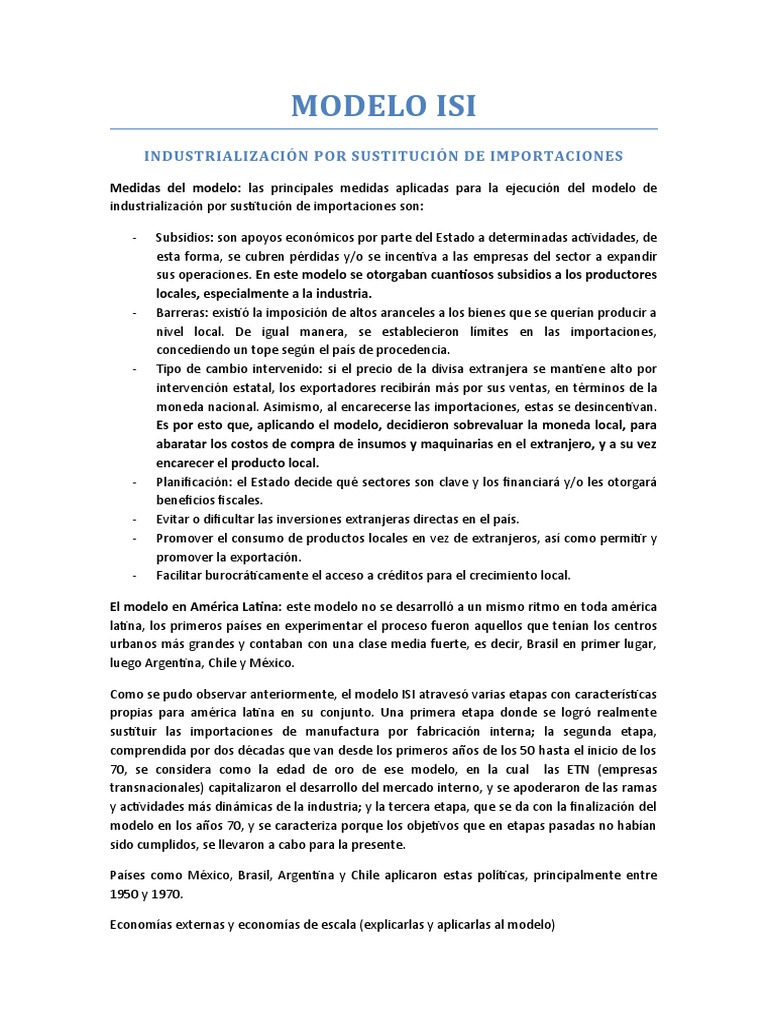 Modelo ISI en América Latina: Claves y Retos | PDF | Macroeconómica ...
