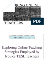 Novice Teachers' Online Strategies