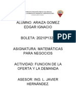 Unidad2 - Act5 - Funcion de Oferta y Demanda - Edgar Ignacio Araiza Gómez