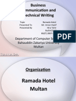 Business Communication and Technical Writing: Department of Computer Science, Bahauddin Zakariya University Multan