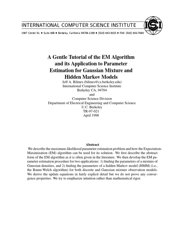 EM Algorithm for Parameter Estimation | PDF