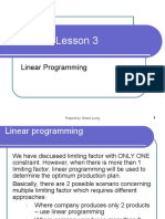 Lesson 3: Linear Programming