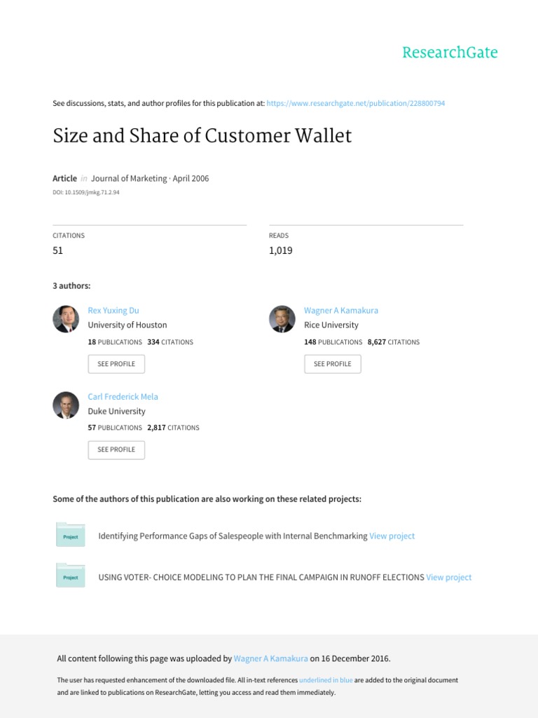 Customer Wallet Size and Share Analysis | PDF | Market Segmentation | Banks
