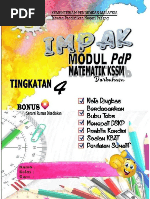 Sampel Modul Impak Matematik Ting 4 Kssm Pdf