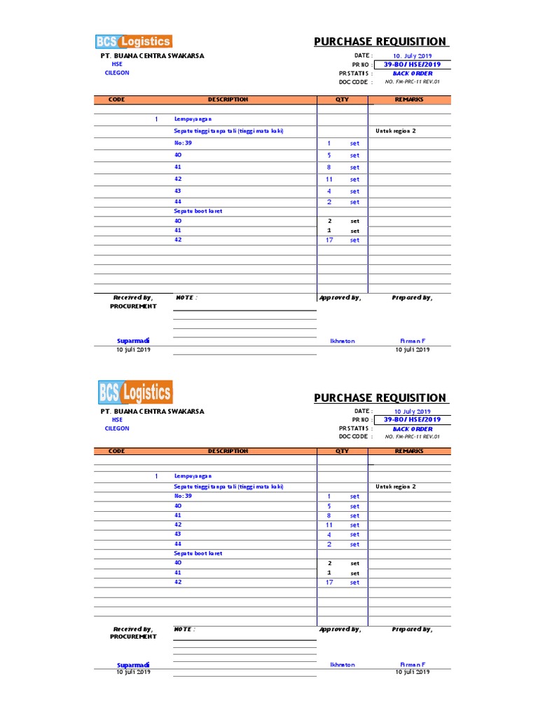 Purchase Requisition for Welding Wire | PDF | Throttle | Lubricant