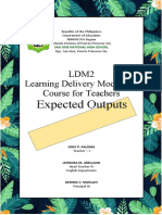 Ldm2 Learning Delivery Modalities Course For Teachers: Expected Outputs
