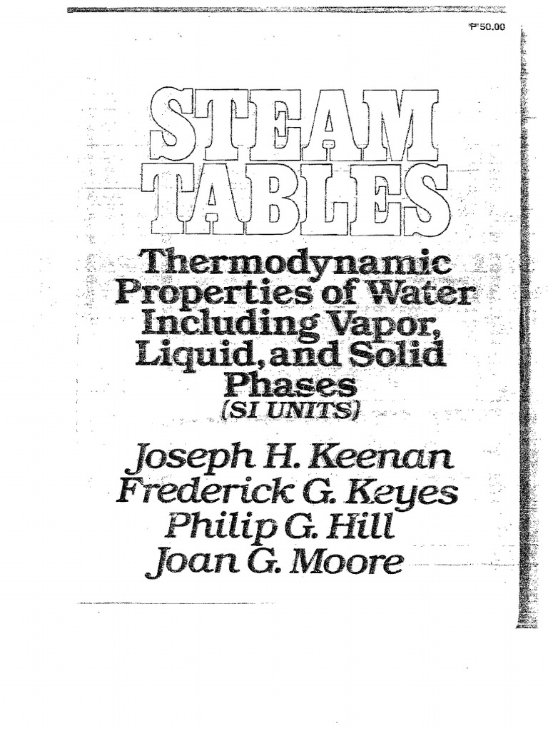Steam Tables PDF Heat Capacity Enthalpy