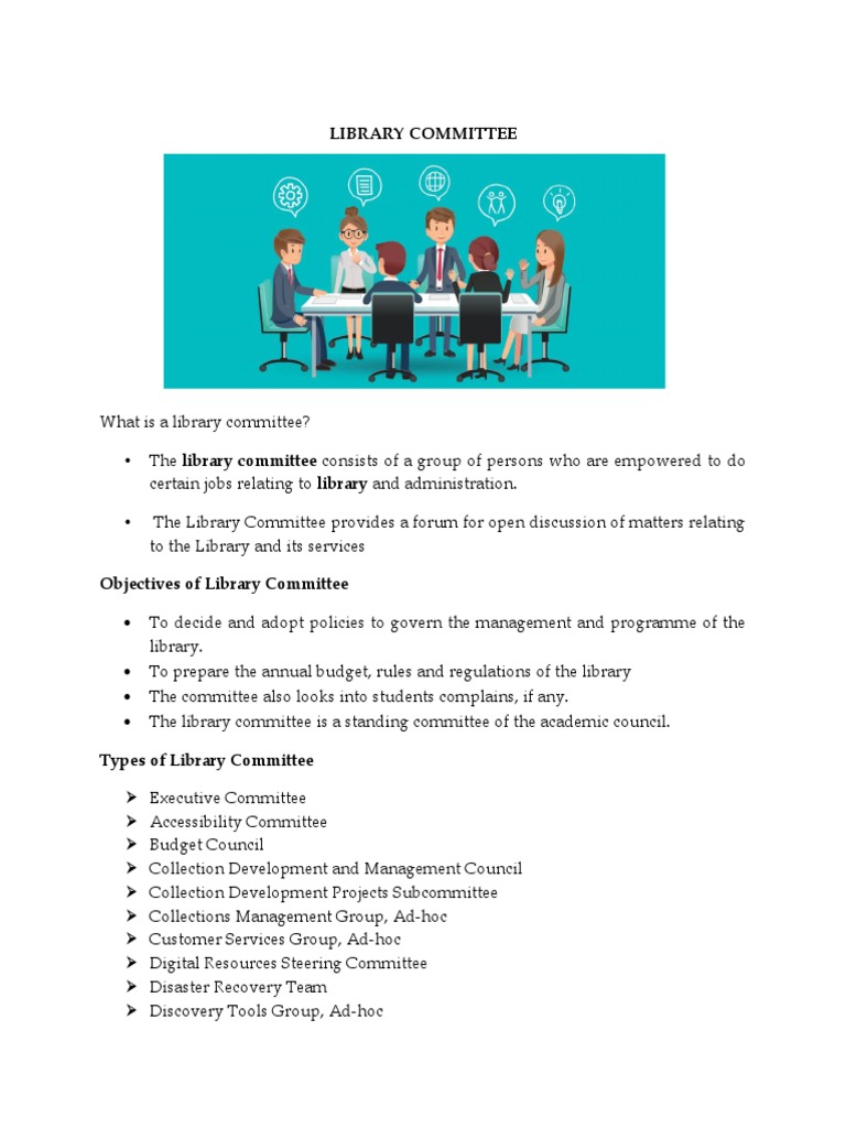 LIBRARY Committee | PDF | Libraries | Committee