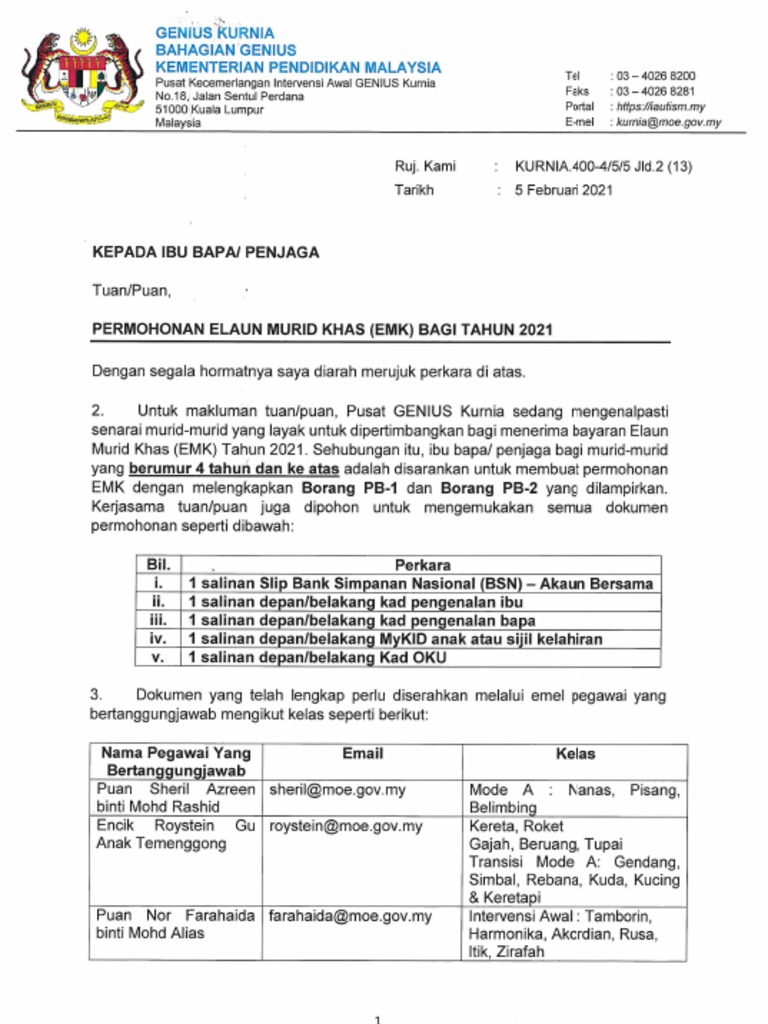 Surat Emk 2021 Pdf