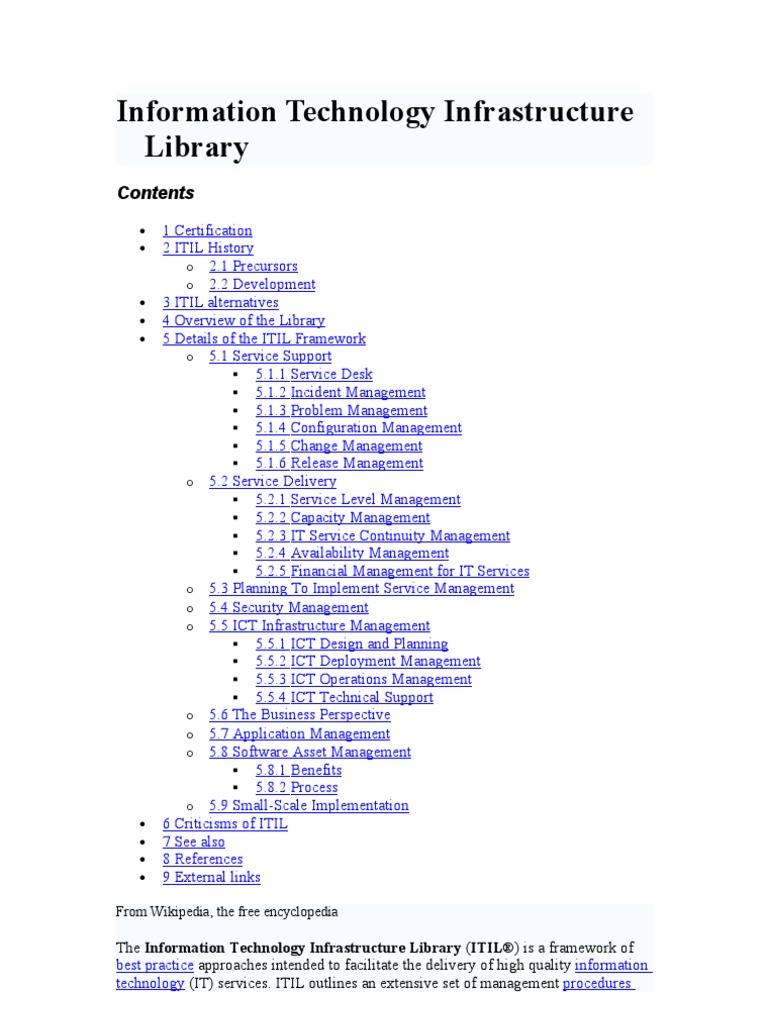 ITIL Doc | PDF | Itil | It Service Management