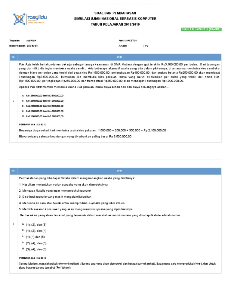 Ekonomi 01 | PDF | Bisnis