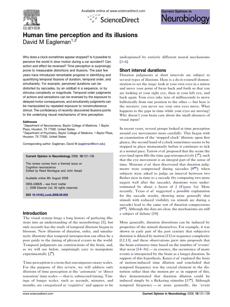 Temporal Illusions Explored | PDF | Time Perception | Perception