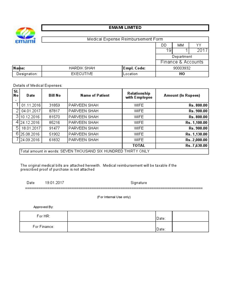 LTA MEDICAL REIMBURSEMENT FORMS PDF Health Care Government Finances