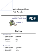 Analysis of Algorithms CS 477/677: Sorting - Part B Instructor: George Bebis