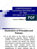 Comprehensive Agrarian Reform Law OF 1988 - Republic Act No. 6657