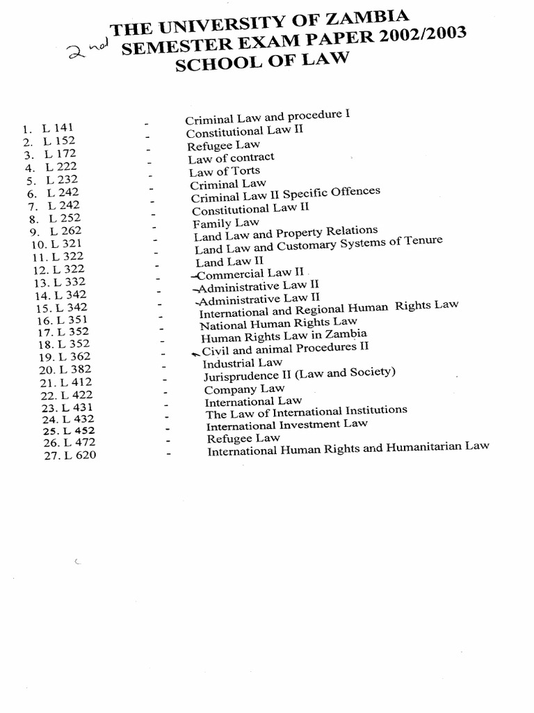 Law Exam Papers 20022003semester20001 PDF