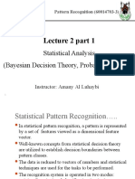 Lecture 2 Part 1: Statistical Analysis (Bayesian Decision Theory, Probability Theory)