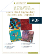 Learn Hand Embroidery, Stitches, and Trapunto: Quilting Daily