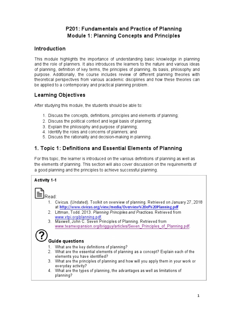 Fundamentals of Planning Principles | PDF | Art