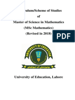MSC Mathematics 2018