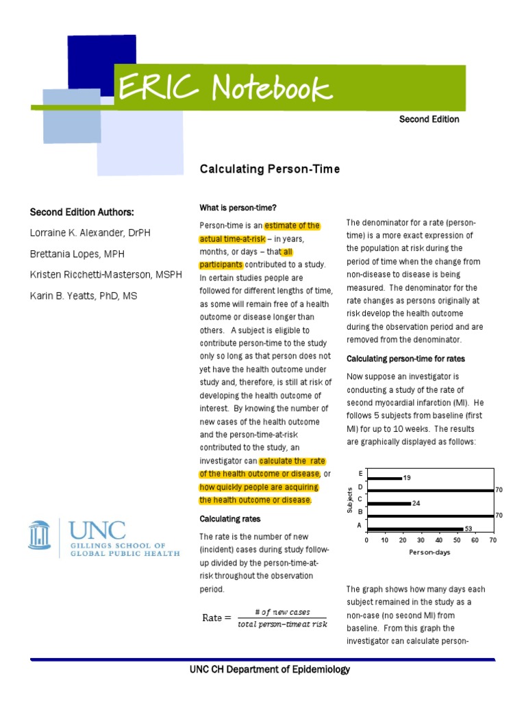 ERIC Notebook: Calculating Person-Time | PDF | Prostate Cancer | Health ...