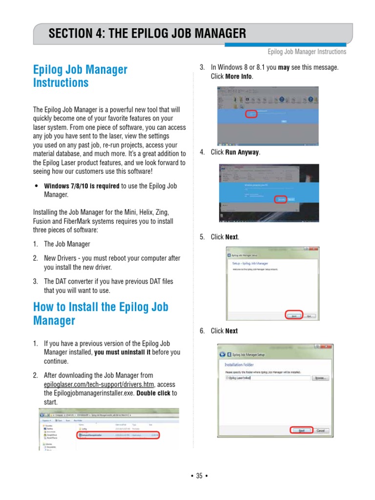 Epilog Job Manager Installation Guide | PDF | Double Click | Icon ...