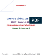 Concours General Mathematiques 2012 Sujet