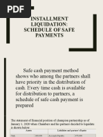 Installment Liquidation: Schedule of Safe Payments