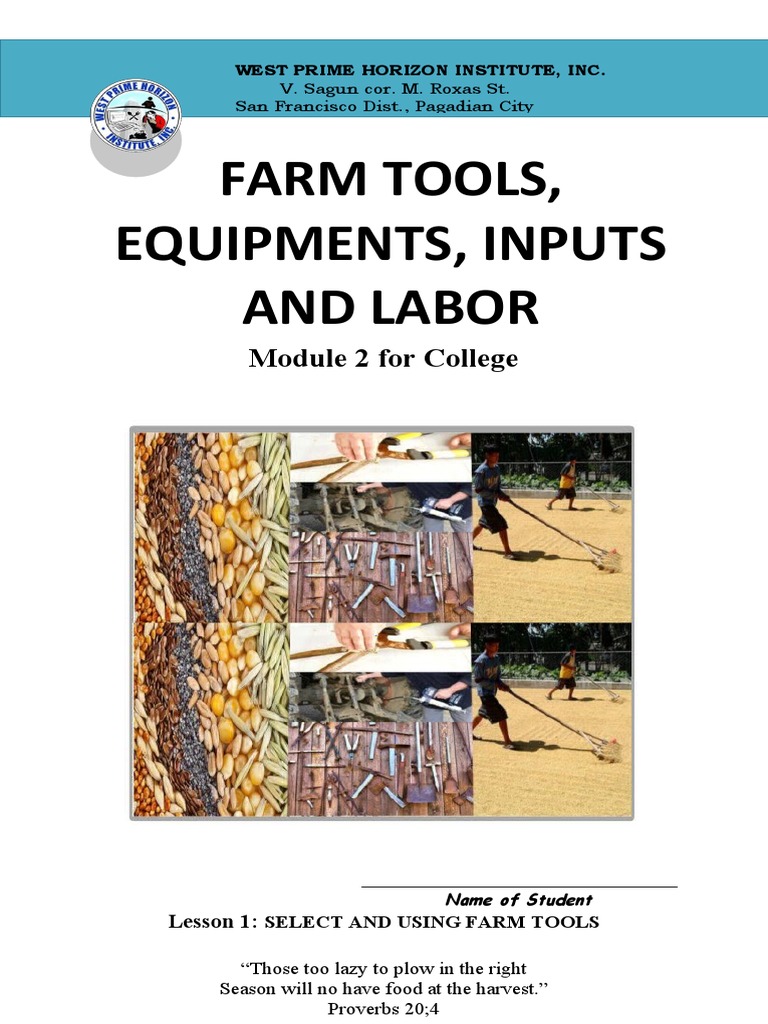 Farm Tools and Implements Overview | PDF | Agricultural Machinery | Plough