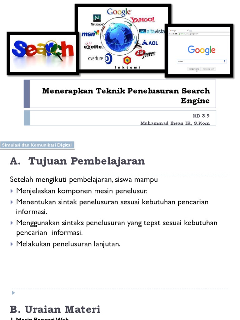 KD 3.9 Menerapkan Teknik Penelusuran Search Engine + Quiz PDF