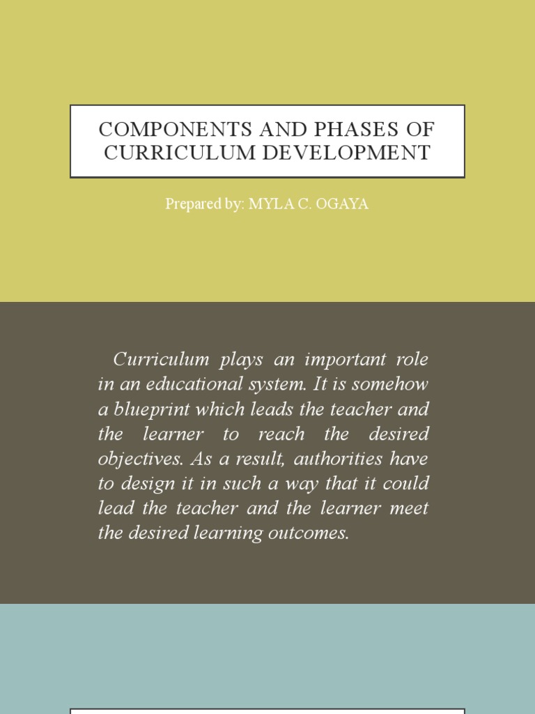Curriculum Development: Components & Phases | PDF | Curriculum ...