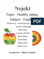 Topic: Healthy Eating Subject: English: Projekt
