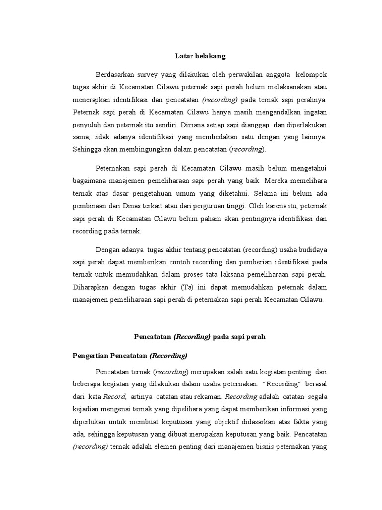 Pencatatan (Recording) | PDF