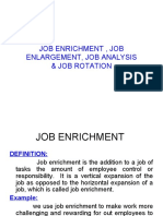Job Enrichment, Job Enlargement, Job Analysis & Job Rotation