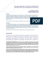 As Organizações Educacionais e A Iso 9001, Conforme A Norma Brasileira Abnt NBR 15419 (Sistemas de Gestão Da Qualidade)